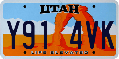UT license plate Y914VK