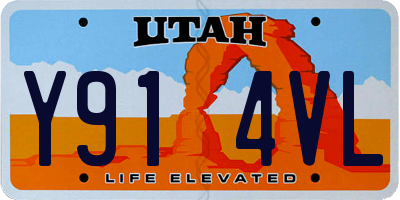 UT license plate Y914VL
