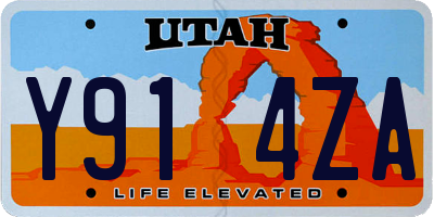 UT license plate Y914ZA