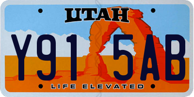 UT license plate Y915AB