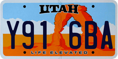 UT license plate Y916BA