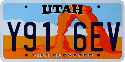 UT license plate Y916EV