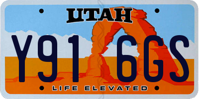 UT license plate Y916GS