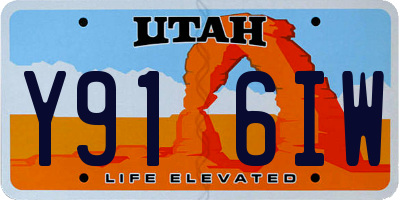 UT license plate Y916IW