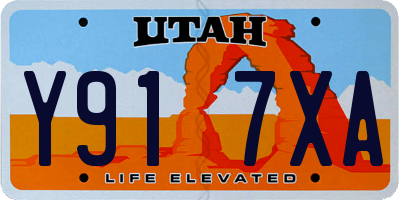 UT license plate Y917XA