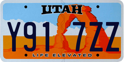 UT license plate Y917ZZ