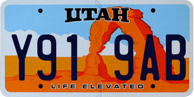 UT license plate Y919AB