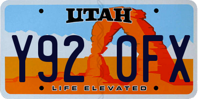UT license plate Y920FX