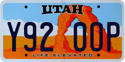 UT license plate Y920OP