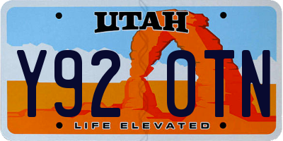 UT license plate Y920TN