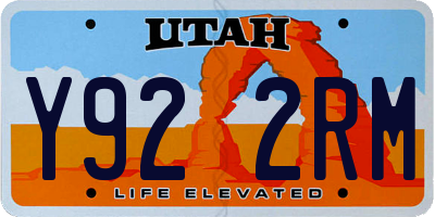 UT license plate Y922RM