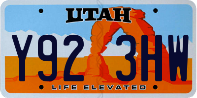 UT license plate Y923HW