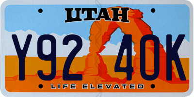 UT license plate Y924OK