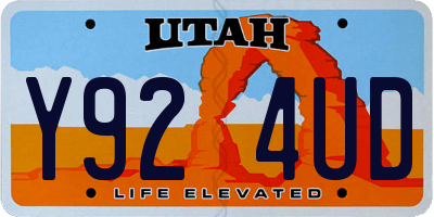 UT license plate Y924UD