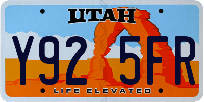 UT license plate Y925FR