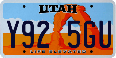 UT license plate Y925GU