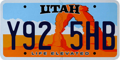 UT license plate Y925HB