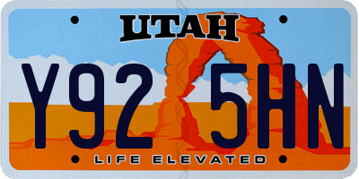 UT license plate Y925HN