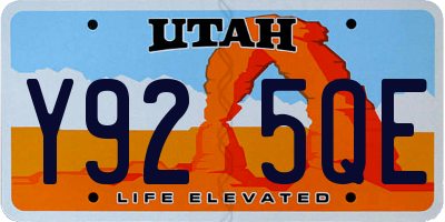 UT license plate Y925QE