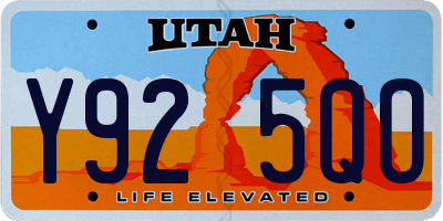 UT license plate Y925QO