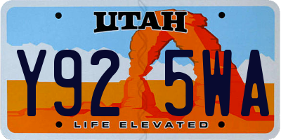 UT license plate Y925WA