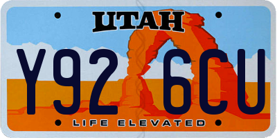 UT license plate Y926CU