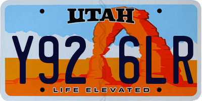 UT license plate Y926LR