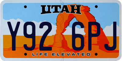 UT license plate Y926PJ