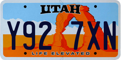 UT license plate Y927XN