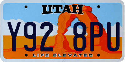 UT license plate Y928PU