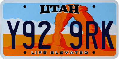 UT license plate Y929RK
