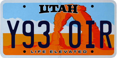 UT license plate Y930IR