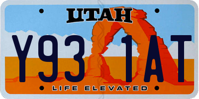 UT license plate Y931AT