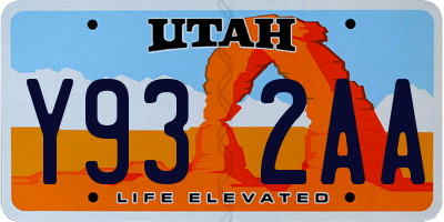 UT license plate Y932AA