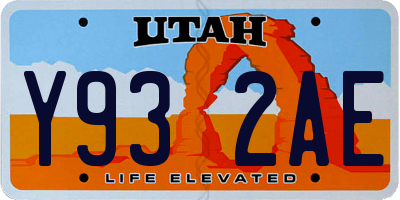 UT license plate Y932AE