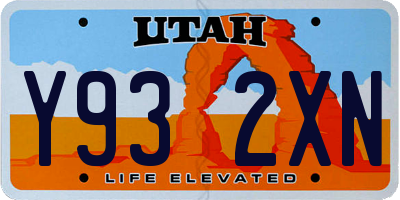 UT license plate Y932XN