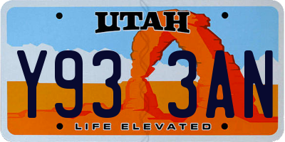 UT license plate Y933AN