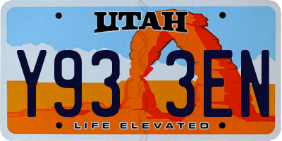 UT license plate Y933EN