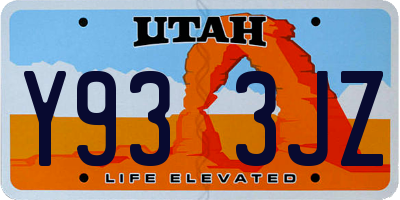 UT license plate Y933JZ