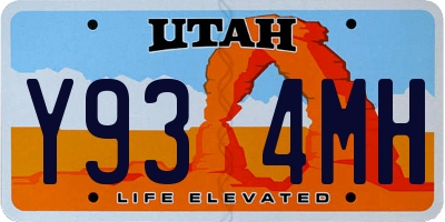 UT license plate Y934MH