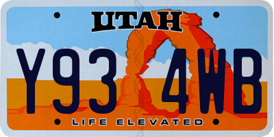 UT license plate Y934WB