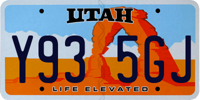 UT license plate Y935GJ