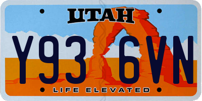 UT license plate Y936VN