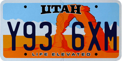 UT license plate Y936XM