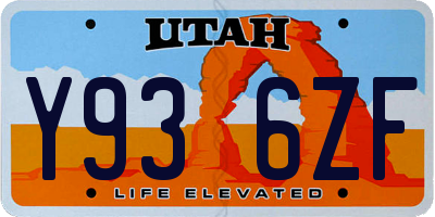 UT license plate Y936ZF