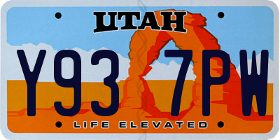 UT license plate Y937PW