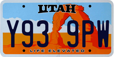 UT license plate Y939PW