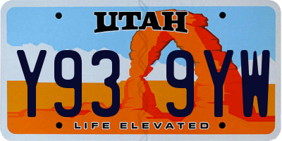 UT license plate Y939YW