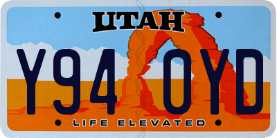 UT license plate Y940YD