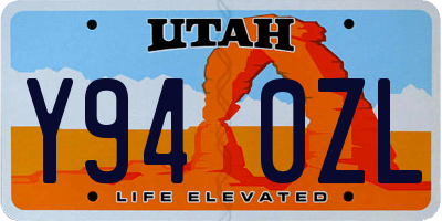 UT license plate Y940ZL